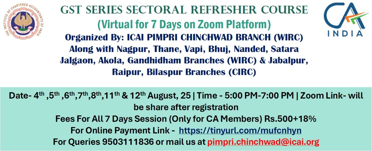 GST SERIES SECTORAL Refresher Course